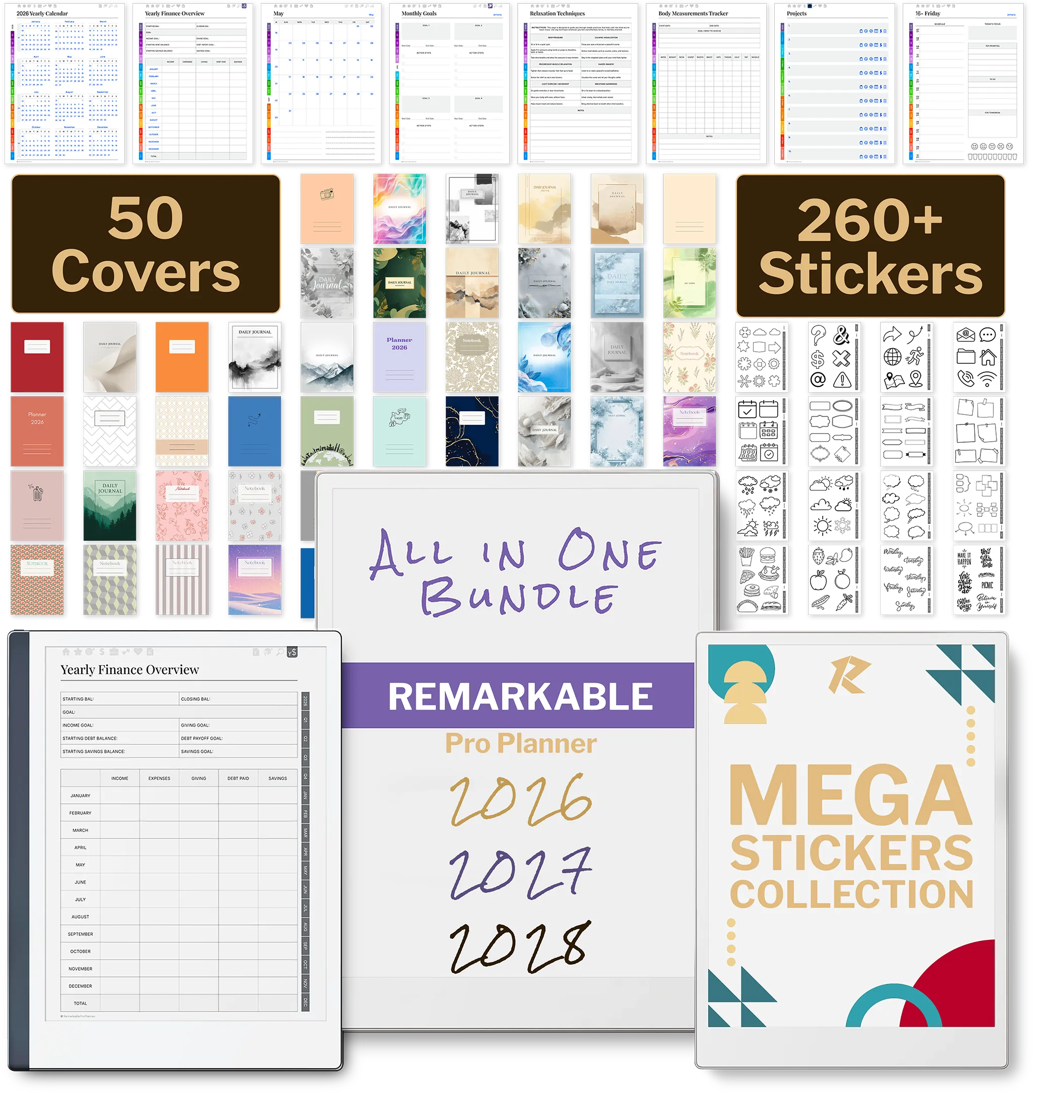 Complete ReMarkable Planner 2026 | 2027 | 2028